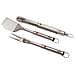 Set Grillout Tre Pezzi Per Barbecue Con Forchetta Spatola E Pinze Manico Retrattile Acciaio Inox Drenaggio Grassi Utensili Smontabili Acciaio Inox - Foto miniatura 1