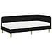 Cornice del letto ad angolo Nero 90 x 190 cm Tessuto - Foto miniatura 1