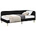 Cornice del letto ad angolo Nero 90 x 190 cm Tessuto - Foto miniatura 3