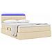 Letto con contenitore e LED con led Crema 140 x 190 cm Tessuto - Foto miniatura 3