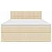 Letto con contenitore e LED con led Crema 140 x 190 cm Tessuto - Foto miniatura 8