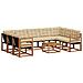 Set di divani da esterno con cuscino 10 pcs Naturale e Beige - Foto miniatura 1