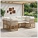 Set di divani da esterno con cuscino 6 pcs Naturale Poliestere - Foto miniatura 2