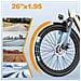 Bicicletta Elettrica 26 Pollici S600 Batteria Rimovibile 36V13Ah Shimano 7 Velocità 250W 25KM /H Autononomia 30-60km E-Bike con Portapacchi Posteriore Beige - Foto miniatura 6