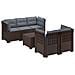 Divano da Giardino 5 Posti con Cuscini Stile Rattan PP Marrone - Foto miniatura 1
