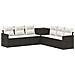Set di divani 7 pcs Nero e Bianco Crema - Foto miniatura 1