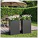 Vaso da giardino 2 pz Nero 40 x 20 x 75 cm - Foto miniatura 2