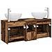 Set di mobili per il bagno 3 pz Legno antico - Foto miniatura 4
