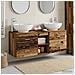 Set di mobili per il bagno 3 pz Legno antico - Foto miniatura 5