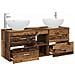 Set di mobili per il bagno 3 pz Legno antico - Foto miniatura 7
