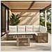 Set Divano da Giardino 6 pz Beige e Bianco Crema polyrattan - Foto miniatura 8