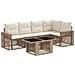 Set Divano da Giardino 6 pz Beige e Bianco Crema polyrattan - Foto miniatura 1