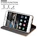 Custodia Compatibile Con Huawei P8 In Grigio Chiaro Marrone - Coperchio Protettiva Con Chiusura Magnetica, Funzione Stand E Tasca Per Le Carte - Foto miniatura 8