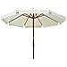 Ombrellone da Esterno con Palo in Legno 330 cm Bianco Sabbia - Foto miniatura 2