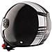 Casco Moto Jet Open Face Nero Lucido Doppia Visiera Grafica Bianca Omologato Xxl - Foto miniatura 2
