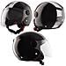 Casco Moto Jet Open Face Nero Lucido Doppia Visiera Grafica Bianca Omologato Xxl - Foto miniatura 1