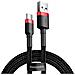 Cafule Cavo Usb-a / Usb-c Qc 3.0 3a 0,5 M - Nero E Rosso - Foto miniatura 2
