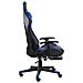 Sedia Da Gaming Girevole Con Poggiapiedi Blu In Pvc - Foto miniatura 3