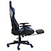Sedia Da Gaming Girevole Con Poggiapiedi Blu In Pvc - Foto miniatura 5