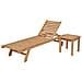 Set Prendisole Dritto In Teak Con Tavolino Java - Foto miniatura 1