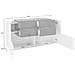Credenza Alberto, Madia Da Cucina A 2 Ante E 4 Cassetti, Buffet Da Soggiorno, Madia Da Cucina, 100% Made In Italy, Cm 160x45h86, Bianco Lucido E Ardesia - Foto miniatura 3