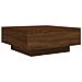 Tavolino Da Soggiorno Con Luci Led Rovere Marrone 80x80x31 Cm - Foto miniatura 3