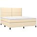 Letto A Molle Con Materasso E Led Crema 180x200 Cm In Tessuto - Foto miniatura 2