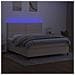 Letto A Molle Con Materasso E Led Crema 180x200 Cm In Tessuto - Foto miniatura 3