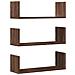 Mensole Da Parete 3pz Rovere Marrone 58x18x18 Cm In Truciolato - Foto miniatura 2