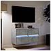 Mobili TV a Parete con Luci LED 2pz Grigio Cemento 41x31x45 cm - Foto miniatura 2
