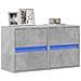 Mobili TV a Parete con Luci LED 2pz Grigio Cemento 41x31x45 cm - Foto miniatura 6