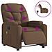 Poltrona Massaggiante Reclinabile Elettrica Marrone in Tessuto - Foto miniatura 1