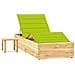 Lettino Da Giardino Con Tavolino Cuscino Legno Pino Impregnato - Foto miniatura 2