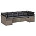 Set Divano da Giardino a 7 Pezzi con Cuscini Grigio Polyrattan - Foto miniatura 1