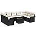 Set Divano Giardino  9 Pezzi con Cuscini Rattan Polivalente Marrone, Divano Giardino  2 Posti con Spazio di Stivaggio e Cuscini Rattan Nero - Foto miniatura 1