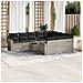 Set Divani da Giardino 11 pz con Cuscini in Polyrattan Grigio - Foto miniatura 2