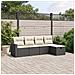 Set Divani da Giardino 5 pz con Cuscini in Polyrattan Nero - Foto miniatura 2