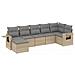 Set Divani da Giardino 7 pz con Cuscini Beige in Polyrattan - Foto miniatura 1