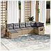 Set Divani da Giardino 7 pz con Cuscini Beige in Polyrattan - Foto miniatura 2