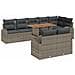 Set Divano da Giardino 9 pcs Grigio Poly Rattan - Foto miniatura 1