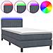 Letto a Molle con Materasso e LED Grigio Scuro 80x220 cm Velluto - Foto miniatura 1