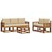 Set di divani da esterno con cuscino 6 pcs Naturale e Beige - Foto miniatura 1
