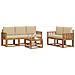 Set di divani da esterno con cuscino 6 pcs Naturale e Beige - Foto miniatura 3