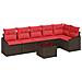 Set di divani 7 pz Marrone polyrattan - Foto miniatura 1