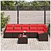 Set di divani 7 pz Marrone polyrattan - Foto miniatura 7