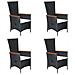 Set Mobili da Pranzo per Giardino 7 pz in Polyrattan Nero - Foto miniatura 2