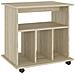 Mobiletto con Ruote Rovere Sonoma 60x45x60 cm Legno Multistrato - Foto miniatura 2