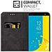 Custodia Compatibile Con Samsung Galaxy J6 2018 In Nero Marrone - Coperchio Protettiva Con Chiusura Magnetica, Funzione Stand E Tasca Per Le Carte - Foto miniatura 4