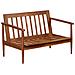 Set Divani 2 pz in Vera Pelle e Legno Massello d'Acacia Marrone - Foto miniatura 3