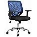 Sedia Da Ufficio Albany, Poltrona Direzionale A Rete Con Braccioli, Seduta Ergonomica Da Ufficio, 60x54h90/98 Cm, Nero E Blu - Foto miniatura 1